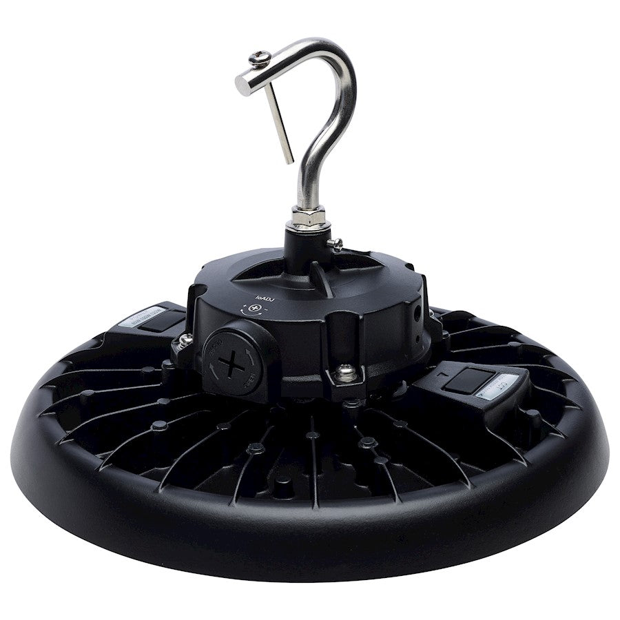 Nuvo 65-770R3 11in Round LED High Bay | Utility Black Die-Cast Aluminum | Warehouse & Commercial Workshop | 80W/100W/120W Selectable | Model 65-770R3