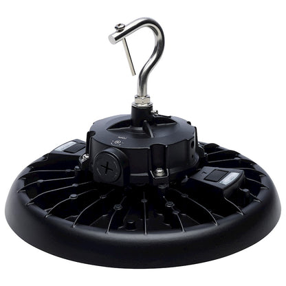 Nuvo 65-770R3 11in Round LED High Bay | Utility Black Die-Cast Aluminum | Warehouse & Commercial Workshop | 80W/100W/120W Selectable | Model 65-770R3