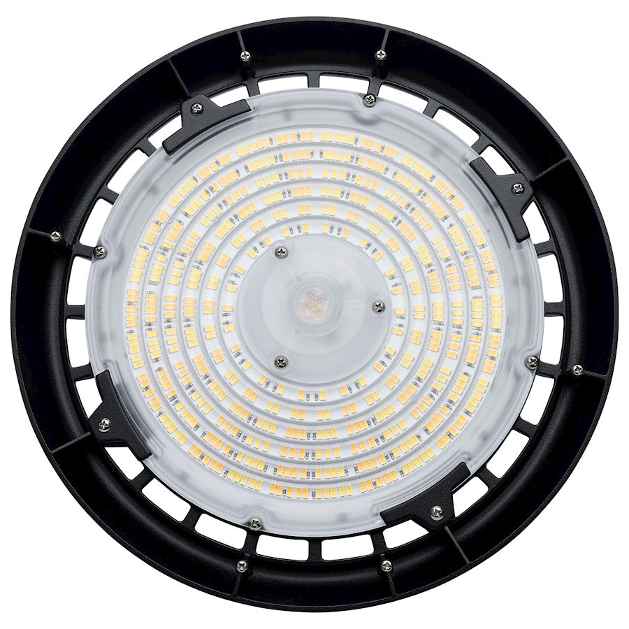 Nuvo 65-770R3 11in Round LED High Bay | Utility Black Die-Cast Aluminum | Warehouse & Commercial Workshop | 80W/100W/120W Selectable | Model 65-770R3