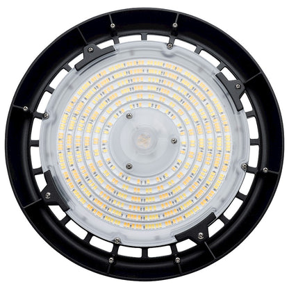 Nuvo 65-770R3 11in Round LED High Bay | Utility Black Die-Cast Aluminum | Warehouse & Commercial Workshop | 80W/100W/120W Selectable | Model 65-770R3