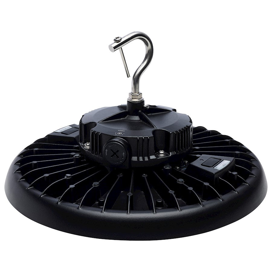 Nuvo Lighting 65-771R3 13in 150W/200W Selectable LED High Bay | Utility Black Die-Cast Aluminum | Warehouse & Garage | 13 x 13 x 7 in | Model 65-771R3