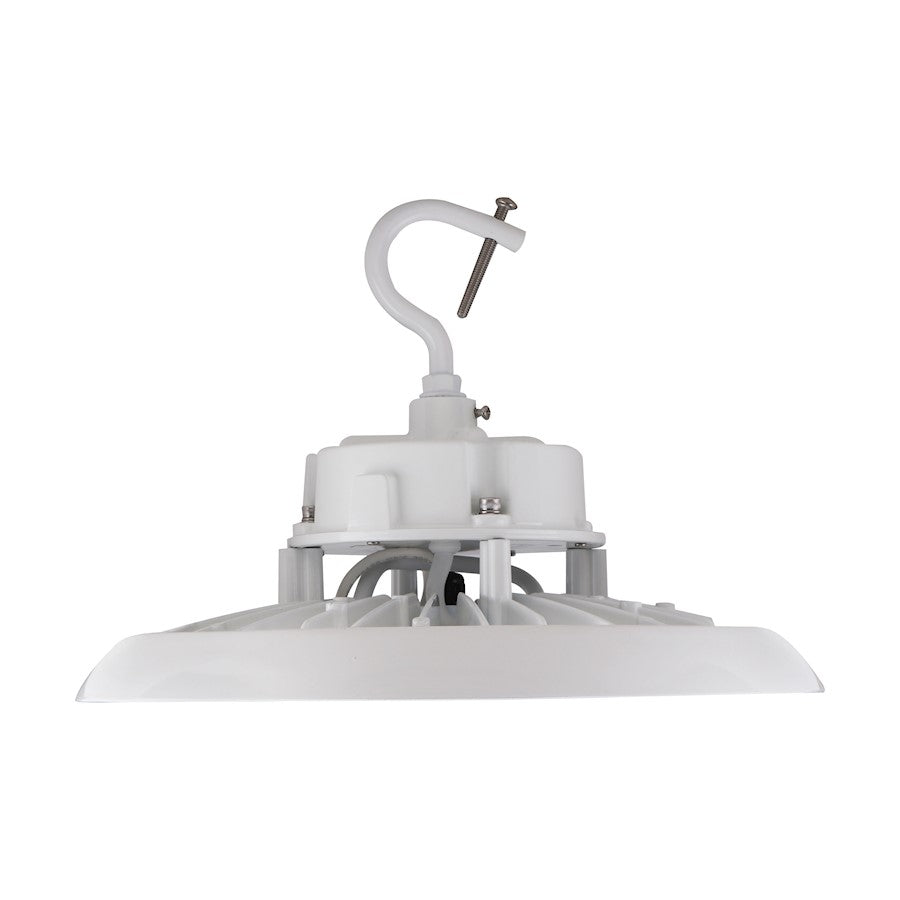 Nuvo Lighting 65-792R1 12in 100W UFO LED High Bay | Utility White Finish | Commercial Warehouse & Industrial Shop | 14400 Lumens, 5000K | Model 65-792R1