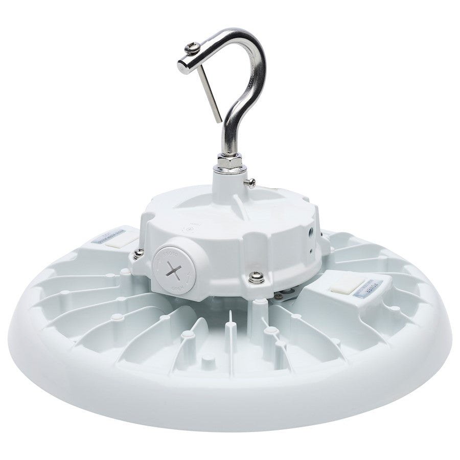 Nuvo Lighting 65-812 11in 120W LED High Bay | White Utility Die-Cast Aluminum | Commercial Garage & Warehouse | 11840-18600 Lumens | Model 65-812