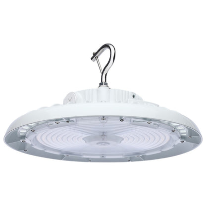Nuvo Lighting 65-813 13in Round LED High Bay | White Utility Die-Cast Aluminum | Commercial Warehouse & Garage | 150W-200W Selectable | Model 65-813