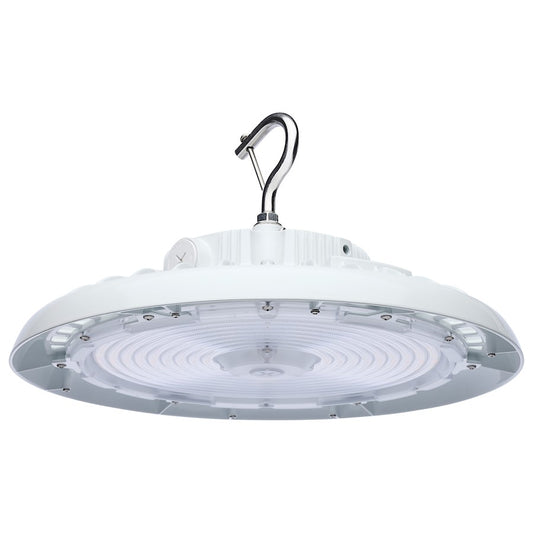 Nuvo Lighting 65-813 13in Round LED High Bay | White Utility Die-Cast Aluminum | Commercial Warehouse & Garage | 150W-200W Selectable | Model 65-813