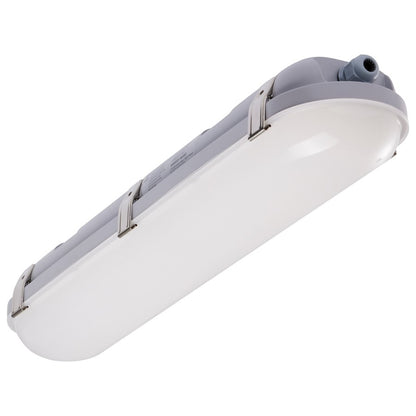 Nuvo Lighting 65-836 23in 1-Light Linear Vapor Proof | Utility Gray Polycarbonate | Warehouse & Covered Patio | 23 x 4 x 3 in | Model 65-836
