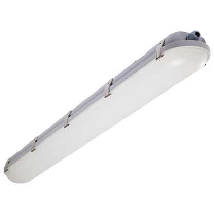 Nuvo Lighting SATCO 4ft LED Vapor Proof Fixture | Utility Gray Polycarbonate with Microwave Sensor | Warehouse & Garage Utility Light | Model 65-839