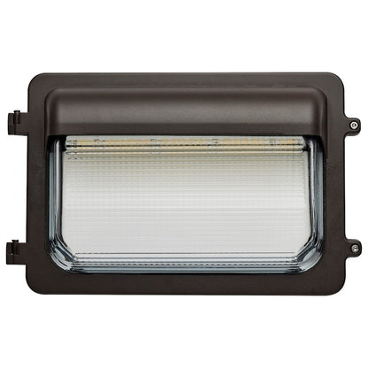 Nuvo Lighting 65-885 15in LED Low Profile Wall Pack | Utility Bronze Die-Cast Aluminum with IK08 Vandal-Resistant Glass | Building Exterior | Model 65-885
