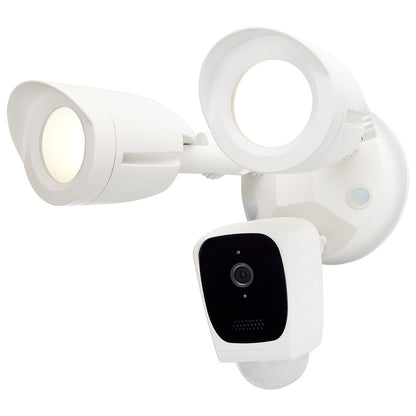 Nuvo Lighting Starfish 20W Smart Security Light with Camera | White Die-Cast Aluminum | Outdoor Motion Detection & Two-Way Talk | Model 65-900R1