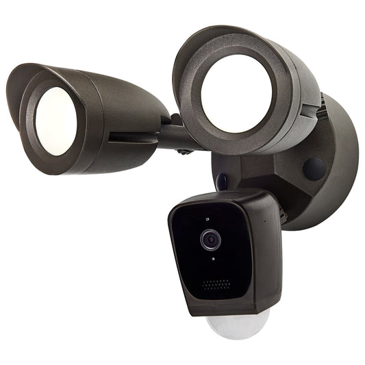 Nuvo Starfish 20W LED Security Floodlight with Camera | Bronze Utility Outdoor | Driveway & Backyard | 1900 Lumens, 3000K, Wet Rated | Model 65-902R1
