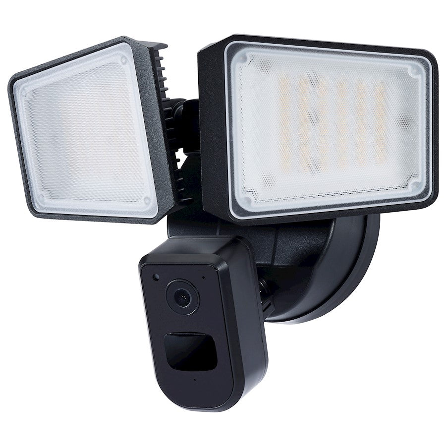 Nuvo Lighting 65-921 36W Smart Security Flood Light with Camera | Black Adjustable Rectangular LED | Outdoor & Perimeter Security | Model 65-921