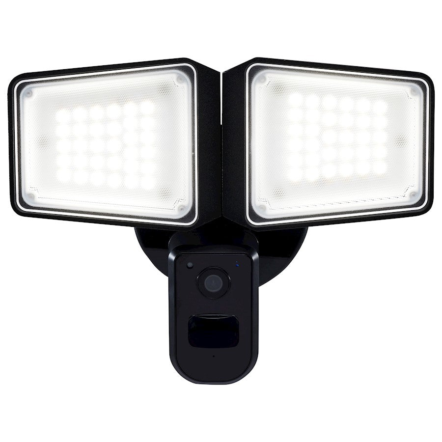 Nuvo Lighting 65-921 36W Smart Security Flood Light with Camera | Black Adjustable Rectangular LED | Outdoor & Perimeter Security | Model 65-921