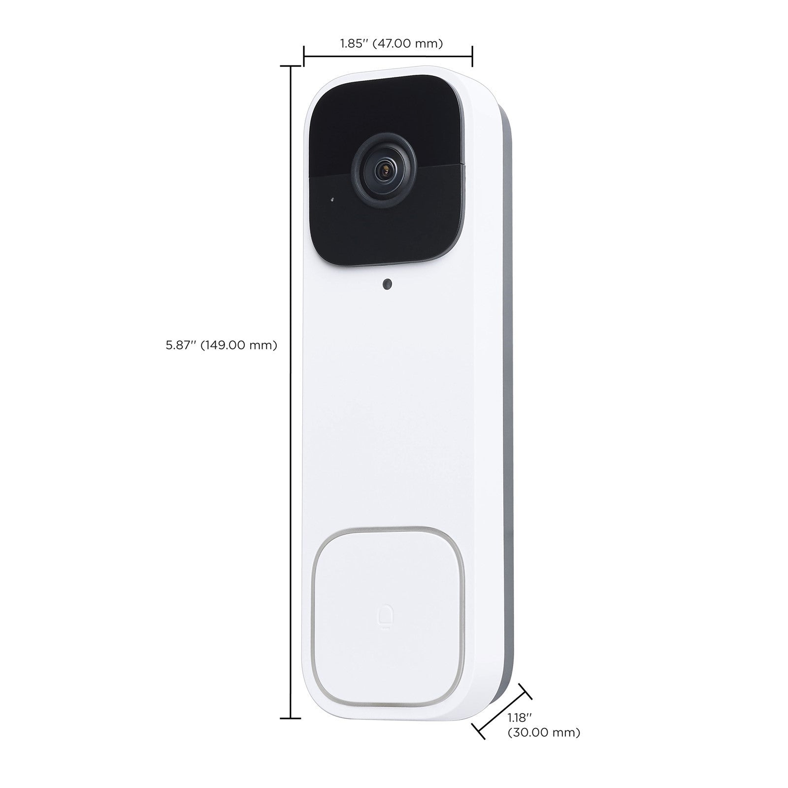 Nuvo Lighting Starfish Smart Doorbell Security Camera Wired | White Doorbell with White Chime | Entryway & Front Door | 5.87in H | Model 65-933