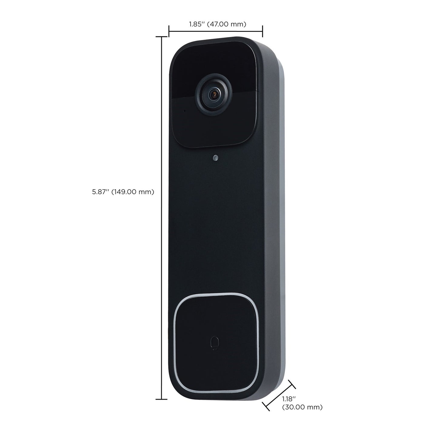 Nuvo Lighting Starfish Smart Doorbell Security Camera Wired | Black Doorbell with Black Chime | Entryway & Front Door | 5.87in H | Model 65-934
