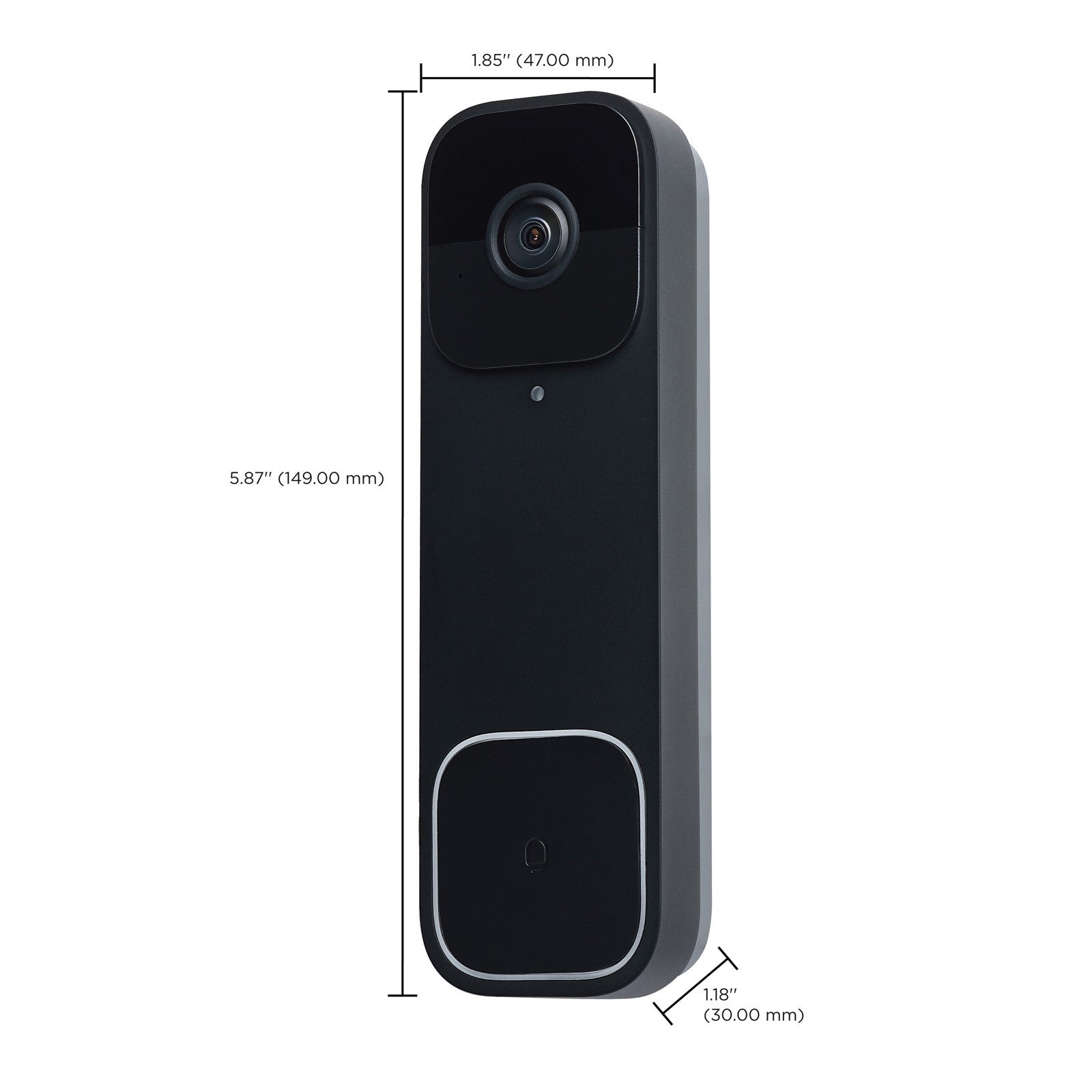 Nuvo Lighting Starfish Smart Doorbell Security Camera Wired | Black Doorbell with Black Chime | Entryway & Front Door | 5.87in H | Model 65-934