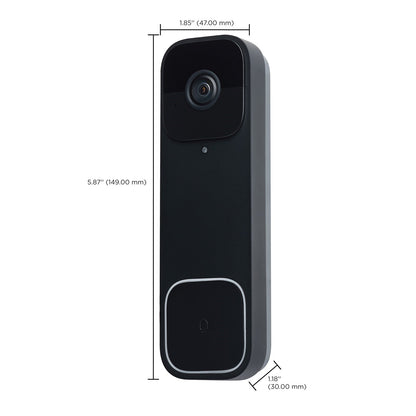 Nuvo Lighting Starfish Smart Doorbell Security Camera Wired | Black Doorbell with Black Chime | Entryway & Front Door | 5.87in H | Model 65-934