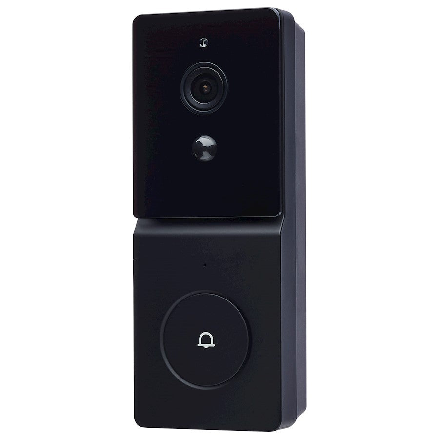 Nuvo Lighting Starfish Smart Wireless Doorbell Camera | Black Security Camera Doorbell | Front Door & Entryway Video Doorbell | 1080P HD | Model 65-936