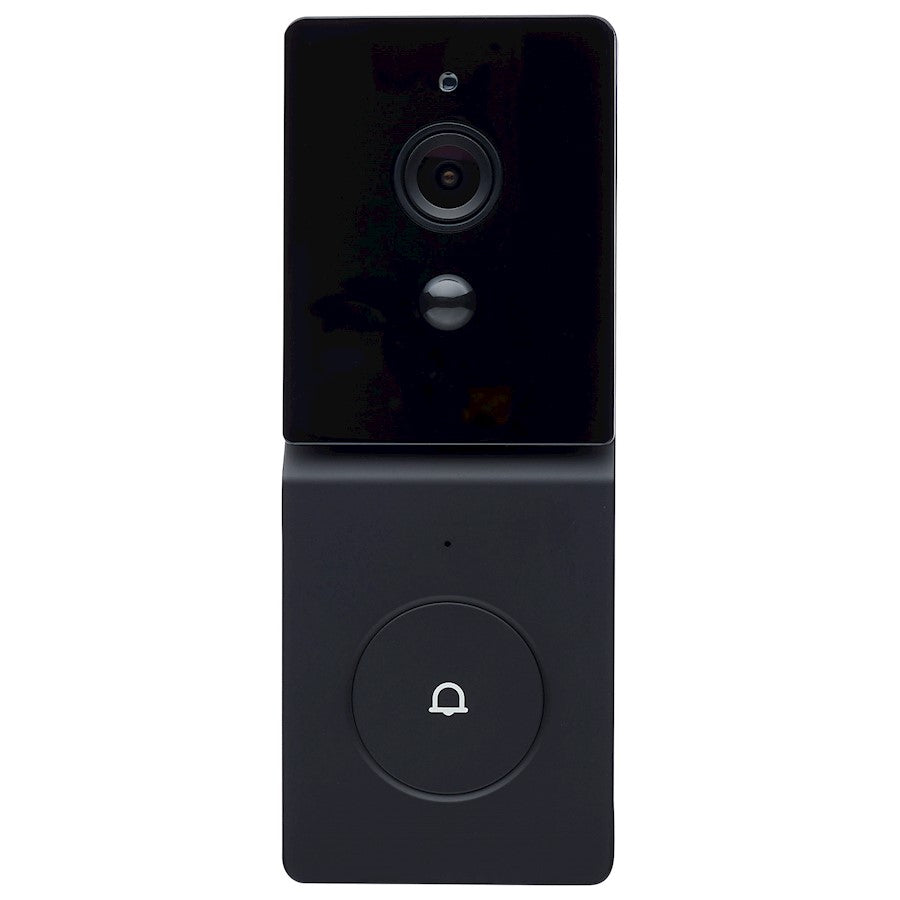 Nuvo Lighting Starfish Smart Wireless Doorbell Camera | Black Security Camera Doorbell | Front Door & Entryway Video Doorbell | 1080P HD | Model 65-936
