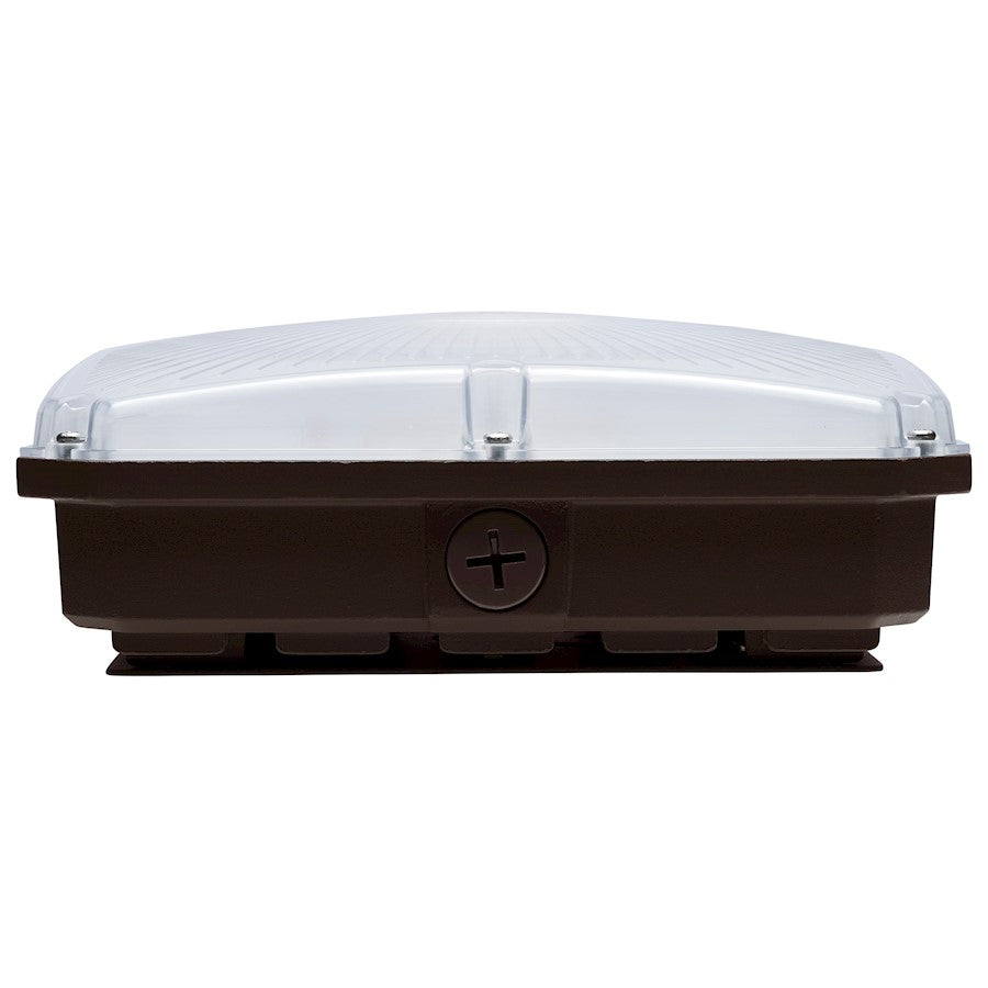 Nuvo Lighting 65-980 8.5in LED Field Selectable Canopy Flush Mount | Utility Bronze Die-Cast Aluminum and Polycarbonate Lens | Covered | Model 65-980