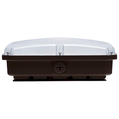 Nuvo Lighting 65-980 8.5in LED Field Selectable Canopy Flush Mount | Utility Bronze Die-Cast Aluminum and Polycarbonate Lens | Covered | Model 65-980
