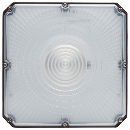 Nuvo Lighting 65-980 8.5in LED Field Selectable Canopy Flush Mount | Utility Bronze Die-Cast Aluminum and Polycarbonate Lens | Covered | Model 65-980