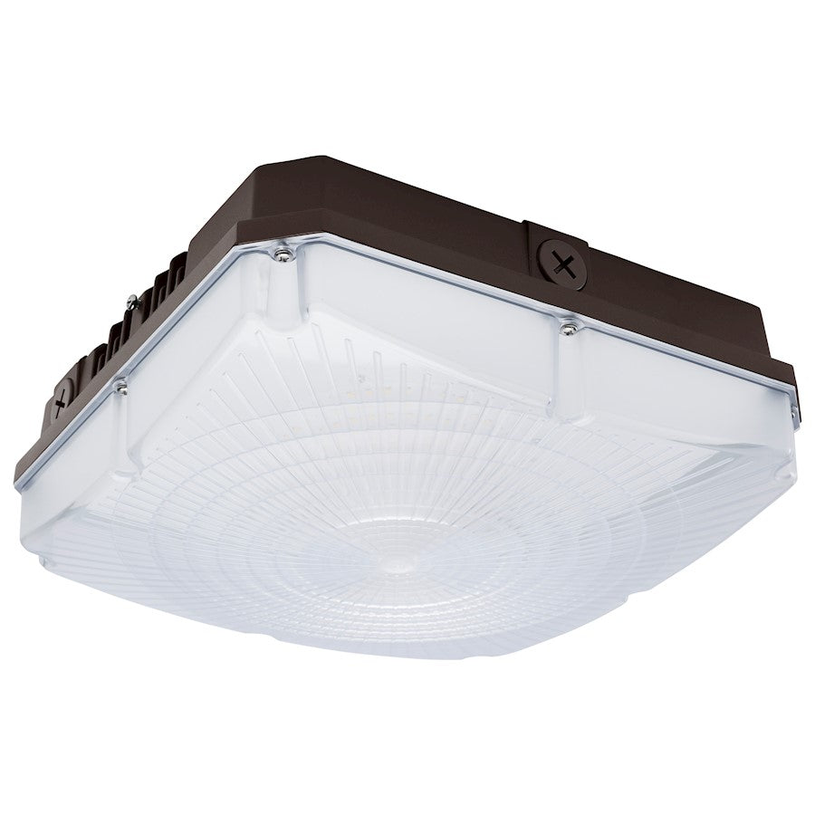Nuvo Lighting 65-981 10in LED Field Selectable Canopy Fixture | Utility Bronze Die-Cast Aluminum and Polycarbonate Lens | Covered Patio & | Model 65-981