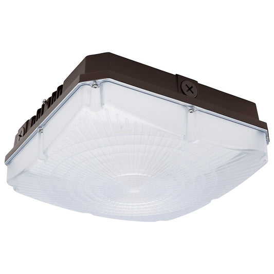 Nuvo Lighting 65-981 10in LED Field Selectable Canopy Fixture | Utility Bronze Die-Cast Aluminum and Polycarbonate Lens | Covered Patio & | Model 65-981