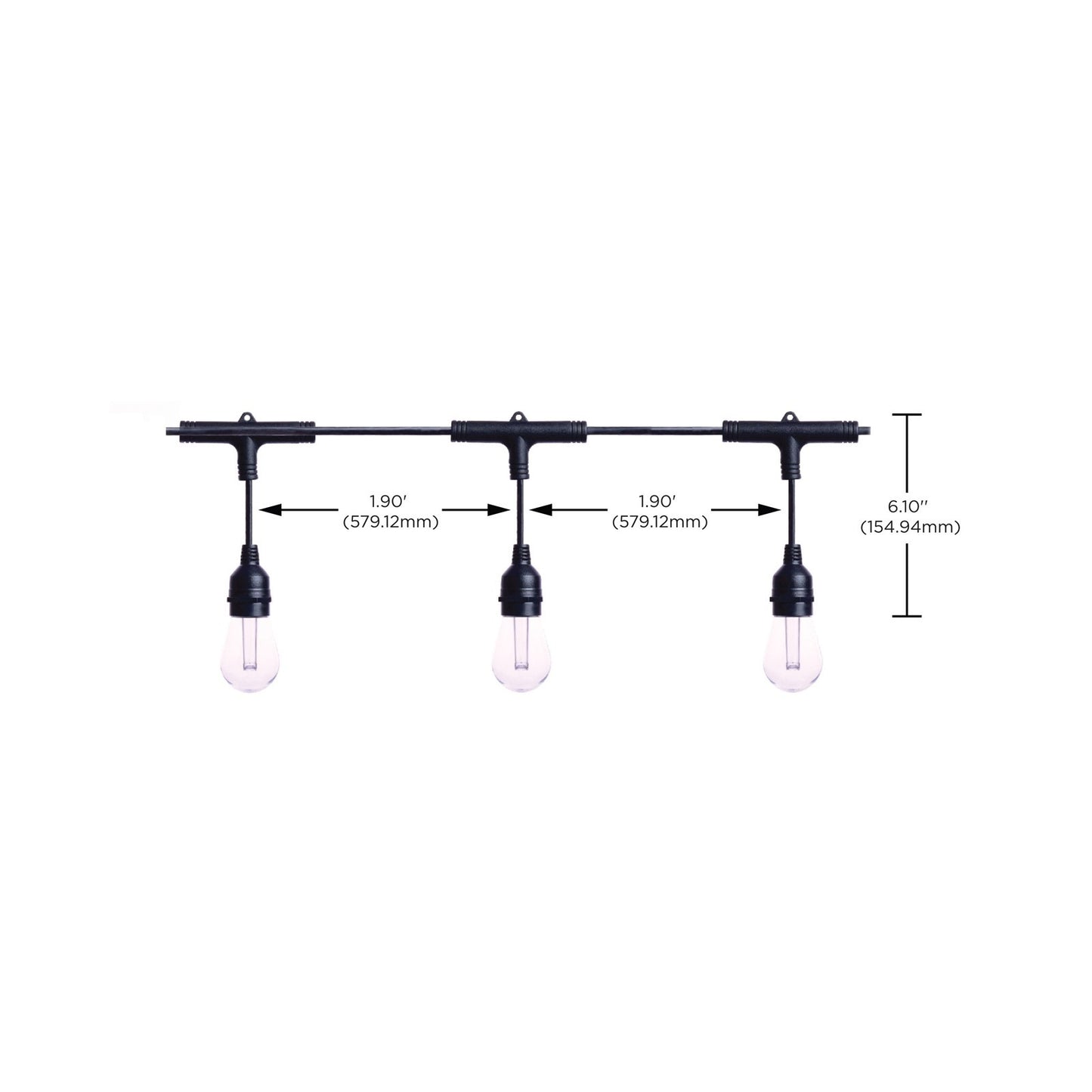 Nuvo Lighting S11190 Starfish 24ft LED String Light | Smart RGBTW with App Control | Patio & Party Room | Black Finish | Model S11190