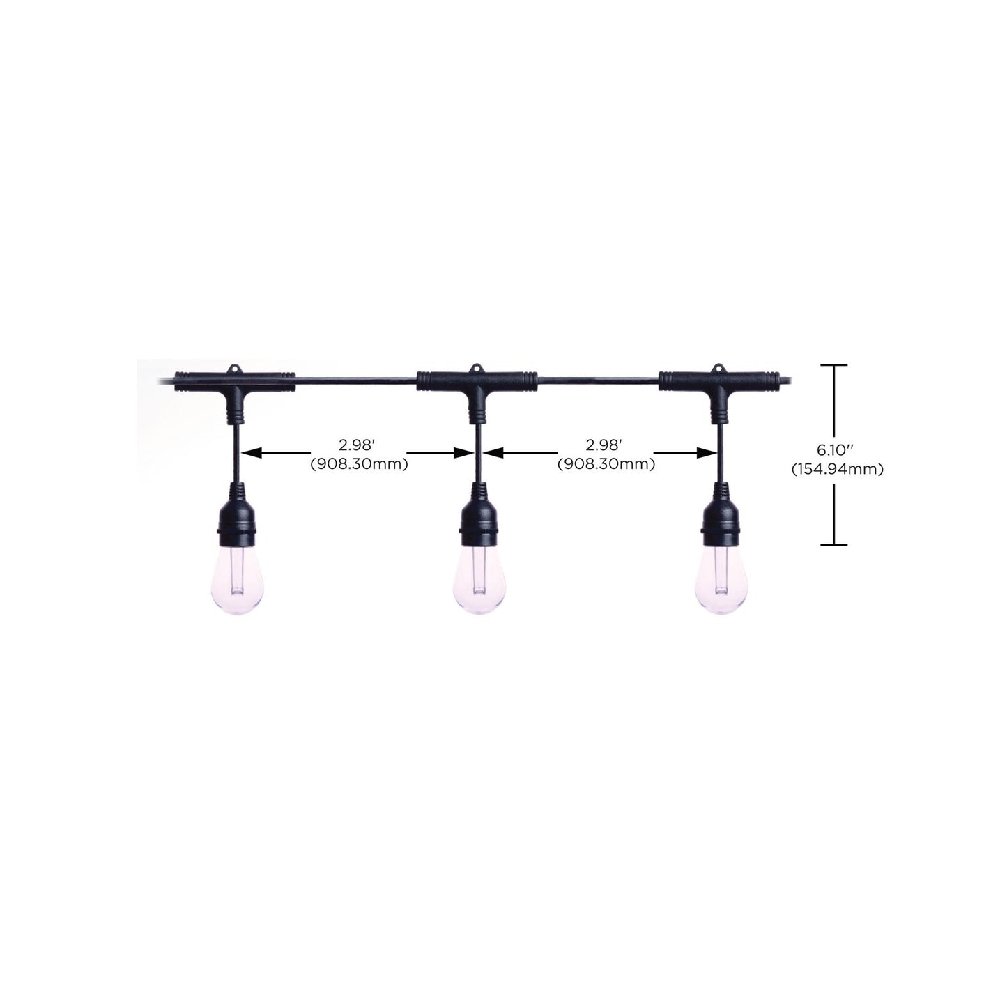 Nuvo Lighting Starfish S11191 48ft LED String Light | Decorative Black Acrylic S14 Bulbs | Patio & Party Lighting | RGBTW Smart App | Model S11191