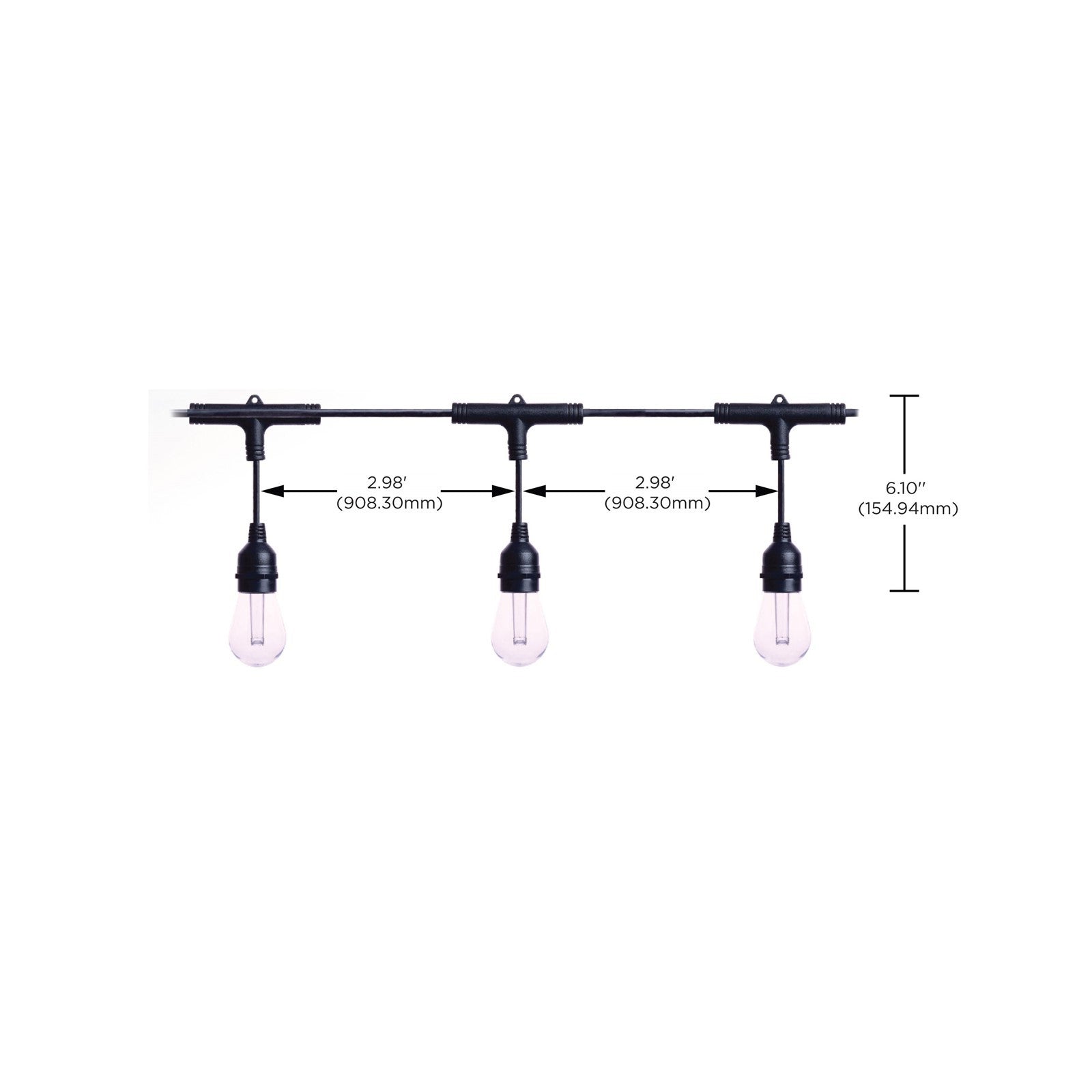 Nuvo Lighting Starfish S11191 48ft LED String Light | Decorative Black Acrylic S14 Bulbs | Patio & Party Lighting | RGBTW Smart App | Model S11191