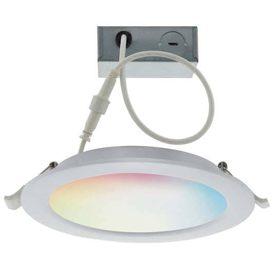 Nuvo Lighting Starfish 4in Smart Downlight | Modern White Edge-Lit LED | Bathroom & Wet Location | 10W RGB+Tunable White 2700K-5000K | Model S11279