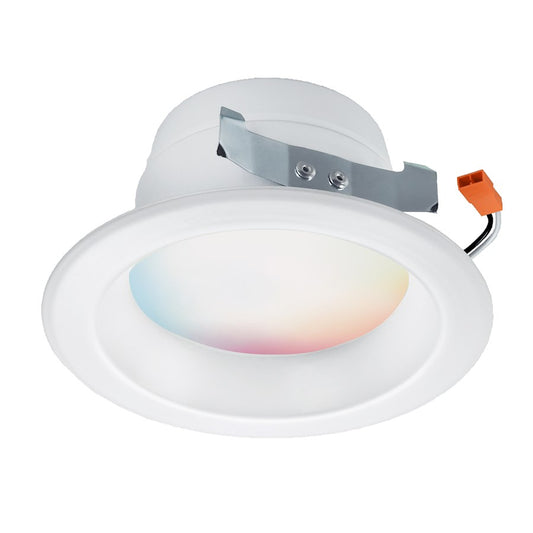 Nuvo Lighting S11285 4in LED Recessed Downlight | Modern White Smart RGB+Tunable White | Bathroom & Kitchen Recessed Light | 700 Lumens, 90 | Model S11285