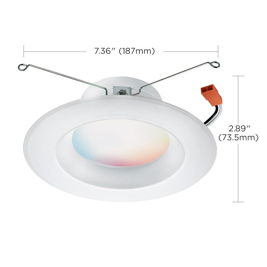 Nuvo Lighting Starfish 7in Smart LED Recessed Downlight | Modern White Finish RGB+Tunable White | Bathroom & Kitchen Recessed Light | 800 | Model S11286