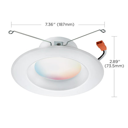 Nuvo Lighting Starfish 7in Smart LED Recessed Downlight | Modern White Finish RGB+Tunable White | Bathroom & Kitchen Recessed Light | 800 | Model S11286