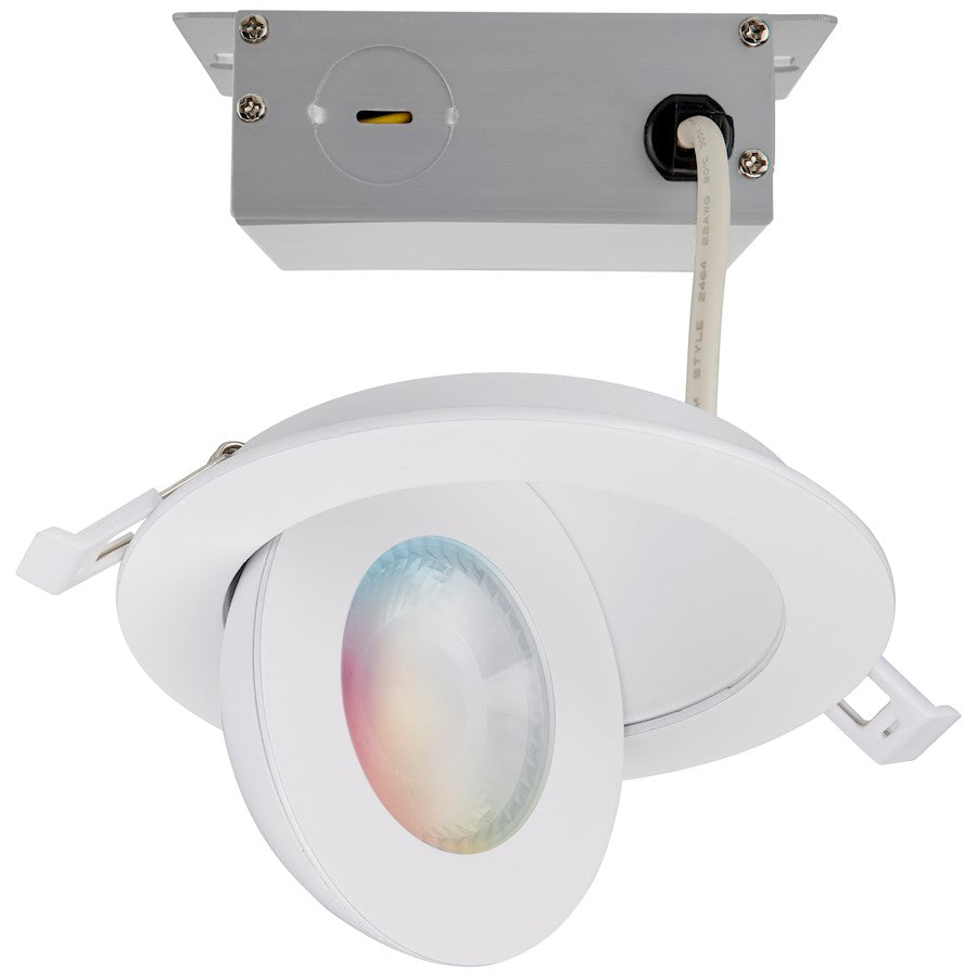 Nuvo Lighting STARFISH 4in 1-Light Recessed Downlight | Smart RGB+Tunable White LED White Trim | Kitchen & Living Room Accent | 650 Lumens | Model S11293