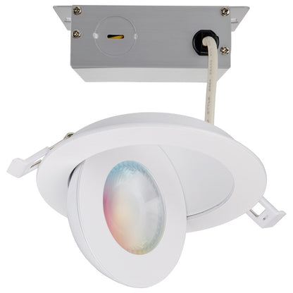 Nuvo Lighting Starfish 4in Smart LED Downlight | White Trim, RGB+Tunable White 2700K-5000K | Kitchen, Bathroom & Living Room | 9W 750lm | Model S11293R1