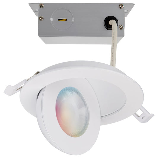 Nuvo Lighting Starfish 4in Smart LED Downlight | White Trim, RGB+Tunable White 2700K-5000K | Kitchen, Bathroom & Living Room | 9W 750lm | Model S11293R1