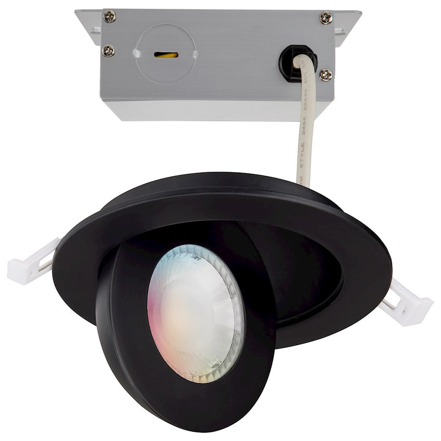 Nuvo Lighting S11294 4in Smart LED Downlight | RGB & Tunable White Black Trim | Kitchen & Living Room Recessed | 650 Lumens 9W 90 CRI | Model S11294