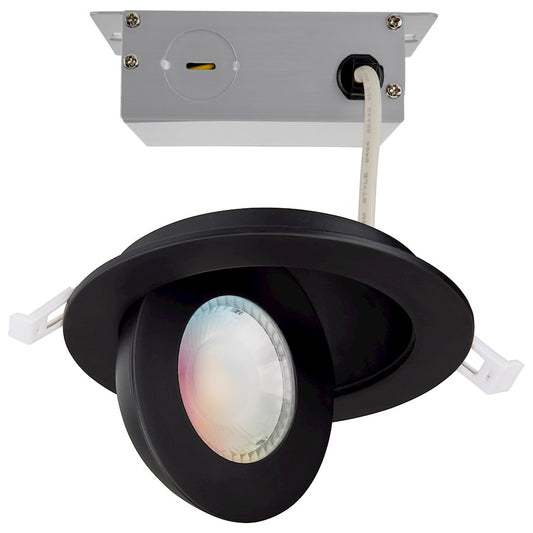Nuvo Lighting S11294 4in Smart LED Downlight | RGB & Tunable White Black Trim | Kitchen & Living Room Recessed | 650 Lumens 9W 90 CRI | Model S11294