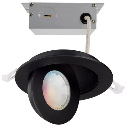 Nuvo Lighting Starfish 4in 9W Smart Recessed Downlight | Utility Black Trim | Kitchen & Living Room Accent | 750 Lumens, 2700K-5000K | Model S11294R1