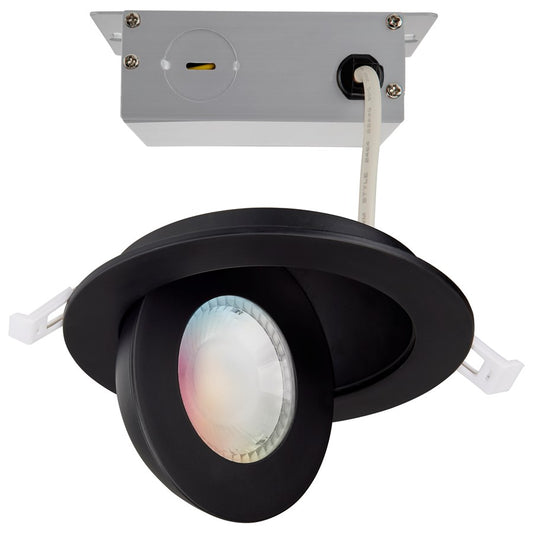 Nuvo Lighting Starfish 4in 9W Smart Recessed Downlight | Utility Black Trim | Kitchen & Living Room Accent | 750 Lumens, 2700K-5000K | Model S11294R1
