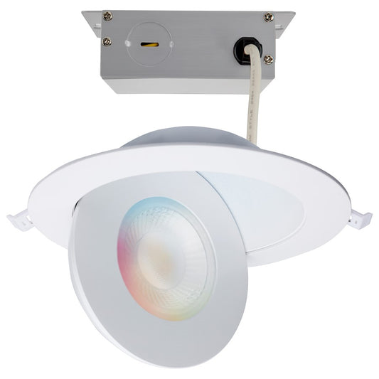 Nuvo Lighting S11295 6in Smart LED Downlight | White Trim RGB+Tunable White 2700K-5000K | Kitchen & Living Room Recessed Light | 1200 | Model S11295