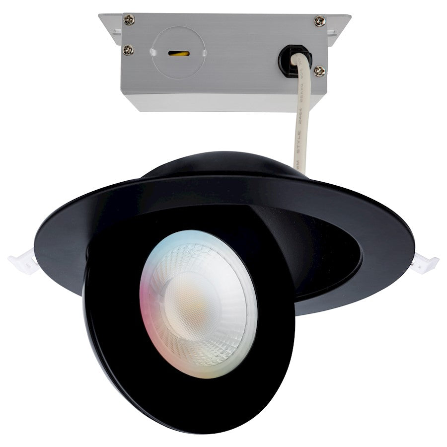 Nuvo Lighting STARFISH 6in 15W LED Smart Downlight | Utility Black Trim | Kitchen & Living Room Recessed Light | 1200 Lumens, 2700K-5000K + | Model S11296