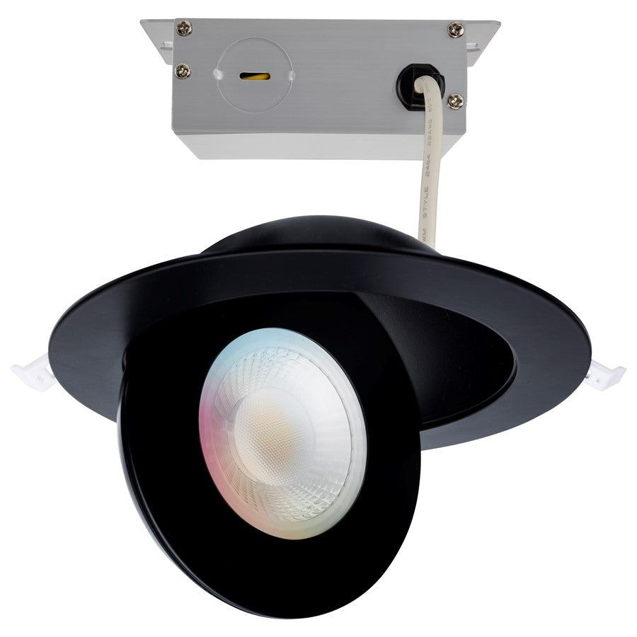 Nuvo Lighting Starfish 6in Smart LED Downlight | Black Trim Integrated LED | Damp-Rated Kitchen & Bathroom Recessed Light | 15W 1250LM | Model S11296R1