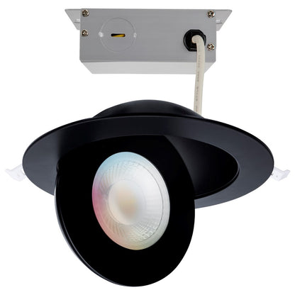 Nuvo Lighting Starfish 6in Smart LED Downlight | Black Trim Integrated LED | Damp-Rated Kitchen & Bathroom Recessed Light | 15W 1250LM | Model S11296R1