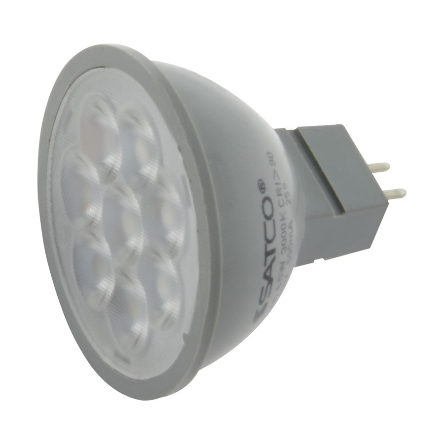 Nuvo Satco 6W MR16 LED Bulb 3000K 550 Lumens | Dimmable Gray GU5.3 Bi-Pin | Accent & Downlight Fixtures | 1.97 x 1.78 in | Model S11341