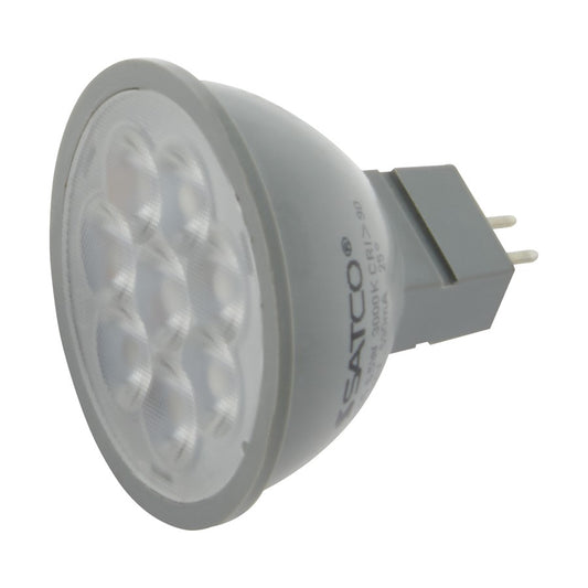 Nuvo Satco 6W MR16 LED Bulb 3000K 550 Lumens | Dimmable Gray GU5.3 Bi-Pin | Accent & Downlight Fixtures | 1.97 x 1.78 in | Model S11341
