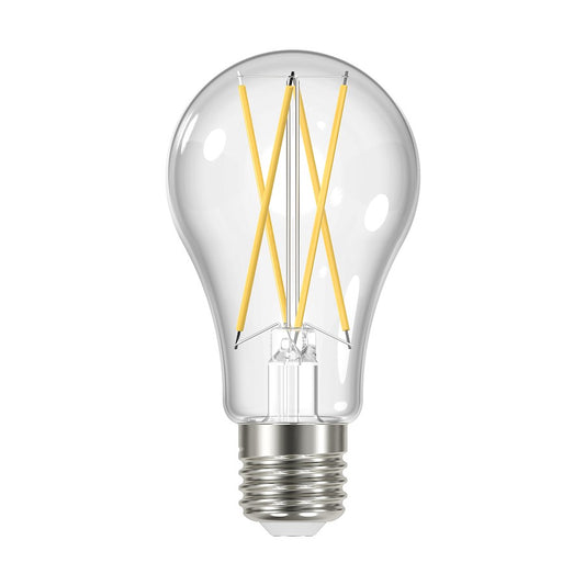 Nuvo Lighting Satco 12W LED A19 Bulb 4-Pack | Clear Glass 2700K Warm White Dimmable | Indoor & Enclosed Fixtures | 1500 Lumens 80 CRI | Model S11513