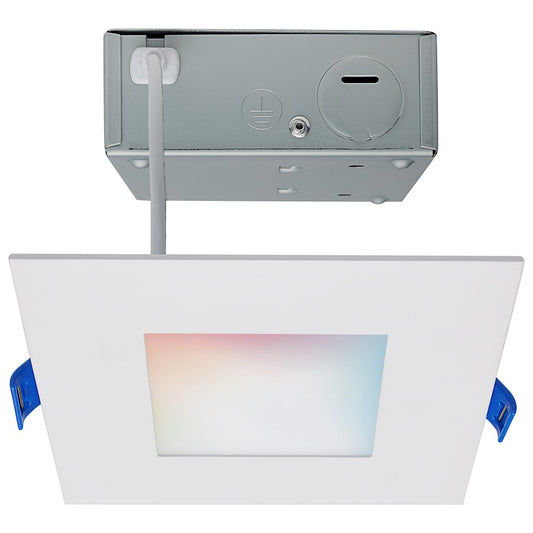 Nuvo Lighting Starfish 4in Square Smart Downlight | White Finish, Tunable White & RGB | Kitchen, Bathroom & Covered Patio | 540 Lumens, 9W | Model S11561