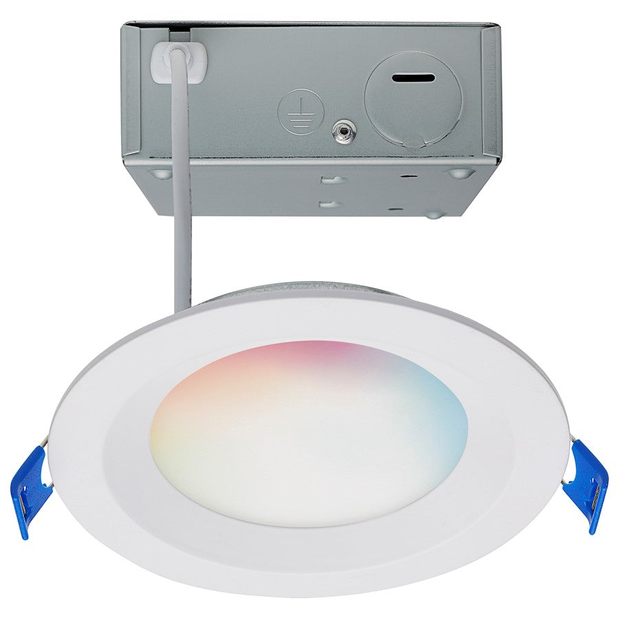Nuvo Lighting Satco STARFISH 4in 9W Smart LED Downlight | White Smooth Baffle Tunable White & RGB | Bathroom & Covered Patio Wet Location | Model S11564